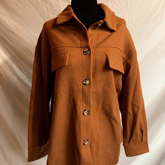 Oversized Boyfriend Shacket Shirt Jacket - Picture 7 of 7